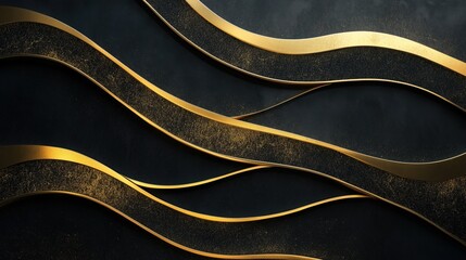 Sticker - A gold and black striped background with gold and black lines