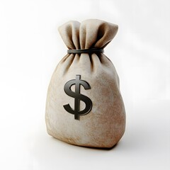 Money bag in 3D Style