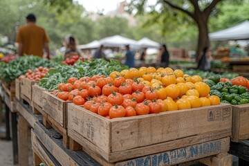 Wall Mural - Fresh Produce at a Farmers Market