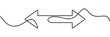 © Akhmad - continuous line drawing of horizontal double arrow symbol. abstract line art illustration