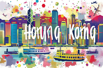 Poster - Illustration of Urban Architecture in Hong Kong