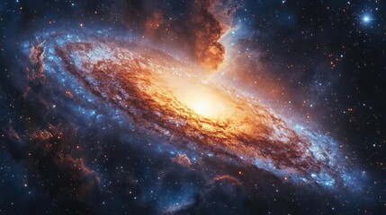 Wall Mural - An expansive cosmic nebula, filled with interstellar gas and dust, against the backdrop of space.