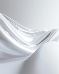 Aufkleber - Soft White Holographic Surface with Silver Dress - Pastel Color Scheme, Futuristic Minimalist Design