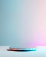 Aufkleber - Holographic Minimalist Display Platform with Pastel Soft White Tones for Branding or Promotion