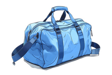 A vibrant blue duffel bag perfect for sports, travel, or gym activities, featuring sturdy straps and a spacious interior.