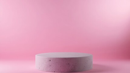 Aufkleber - Minimalist Pink Concrete Podium on Pastel Gradient Background with Soft Lighting and Smooth Texture