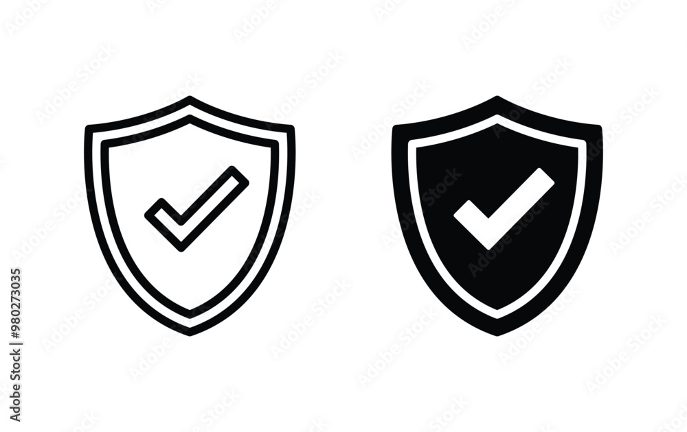 Shield with check mark icon vector Stock Vector | Adobe Stock