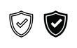 © OLYVIA - Shield with check mark icon vector