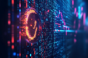 A computer screen with a red circle in the middle