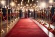 © Ayahe Stock - Red carpet event illustration, golden stairs lead to a grand hall, celebrities in luxurious attire celebrate success and fame