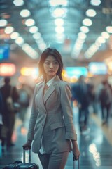 Wall Mural - Business women waiting at the station