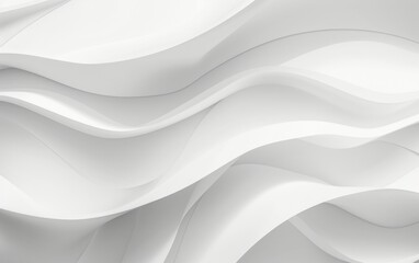 Wall Mural - Abstract white flowing waves texture. Minimalist background with wavy surface design.