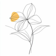 Wall Mural - minimalist design of jasmine continuous one line drawing