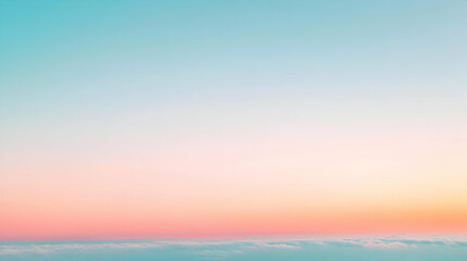 Poster - Pastel pink and blue sky over clouds.