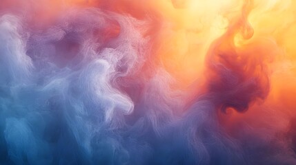 Wall Mural - Colorful smoke clouds interlacing and swirling in a fluid abstract texture