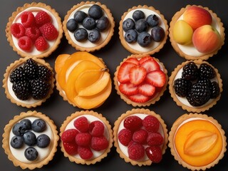 Wall Mural - cake isolated on white,cake with berries,tart with fruits and berries,cake with fruits and berries