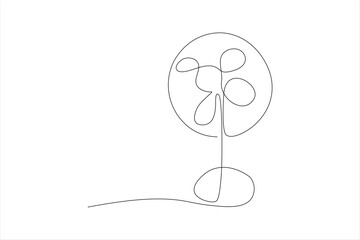 Wall Mural - fan continuous line vector illustration