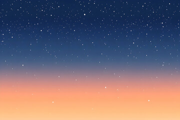 Poster - A starry night sky with a warm, colorful sunset horizon.