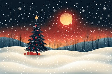 Wall Mural - vector christmas tree