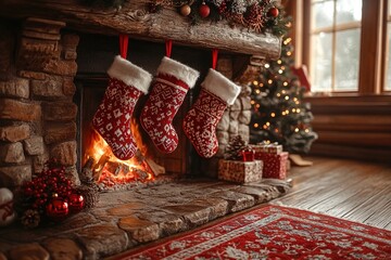 Family hanging stockings