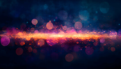 Wall Mural - Abstract colorful bokeh background with vibrant glowing lights.