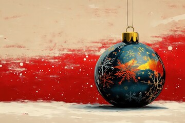 Wall Mural - Vector illustration of a Christmas ornament