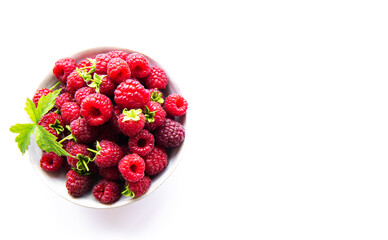 Wall Mural - Fresh organic ripe raspberry