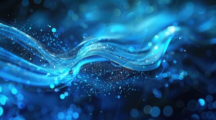 beautiful abstract wave technology background with blue light digital effect corporate concept