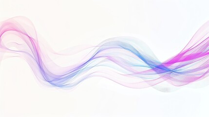 abstract light lines wavy flowing dynamic in blue pink colors isolated on white background