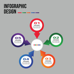 Digital business infographic design template 