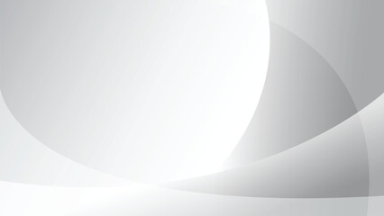 Wall Mural - minimal white and grey abstract banner background with geometric curves. vector illustration