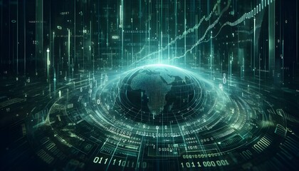 Digital binary code data streaming on a dark