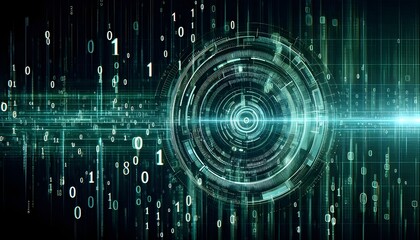 Digital binary code data streaming on a dark