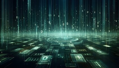 Digital binary code data streaming on a dark