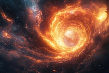 Wall Mural - interdimensional spacetime portal swirling cosmic energies fractalized reality fragments beings of p