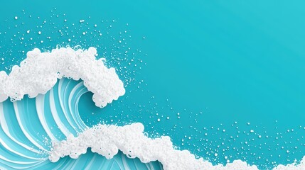 A vibrant and dynamic blue gradient, showcasing the energy and movement of the ocean waves, with splashes of white foam.