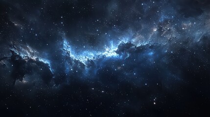 Wall Mural - dark space nebula wallpaper. a deep space scene with a dark nebula and distant stars.