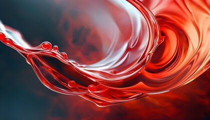 Wall Mural - Dynamic abstract swirl of red liquid symbolizing movement, energy, passion, and fluidity