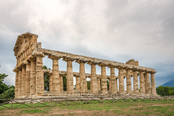 Wall Mural - View at the ruins of Temple of Athena in Ancient city Paestum - Italy