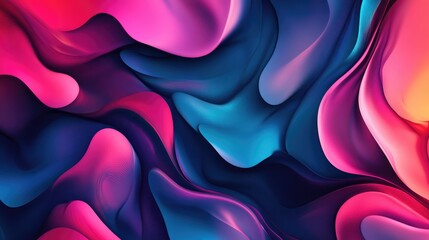 Wall Mural - Beautiful and colorful abstract organic wallpaper with fluid shapes and bold hues, creating a dynamic and vibrant background design (Generative AI)