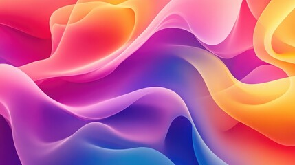 Wall Mural - Vibrant and colorful abstract organic background with flowing shapes and dynamic patterns, creating a mesmerizing wallpaper design (Generative AI)