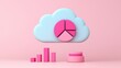 © Panuma - Colorful cloud graphic with pie chart and bar graphs, representing data analysis and visualization in a modern style.