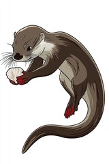 Sticker - Otter holding a seashell