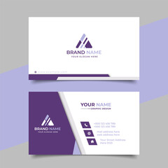 Wall Mural - creative modern purple business card design name card corporate visiting card and simple clean templ