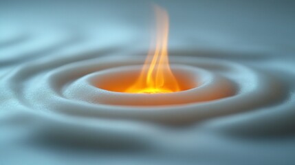 Wall Mural - A glowing flame amidst rippling white foam.