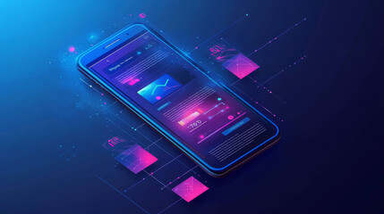 Mobile app development technology concept: emphasizes coding and creating applications for smartphones and mobile devices. Covers the engineering or design of user interface layouts for mobile phones 