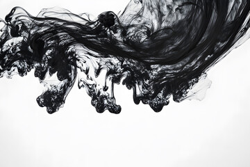 Wall Mural - Black Ink Swirl isolated on white background