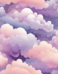 Sticker - Abstract cloud swirls with soft lavender to pastel pink gradient