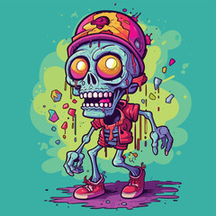 Wall Mural - Zombie with Cap and Bag