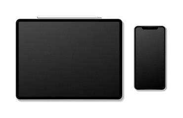 Wall Mural - blank digital device screen mockups transparent png